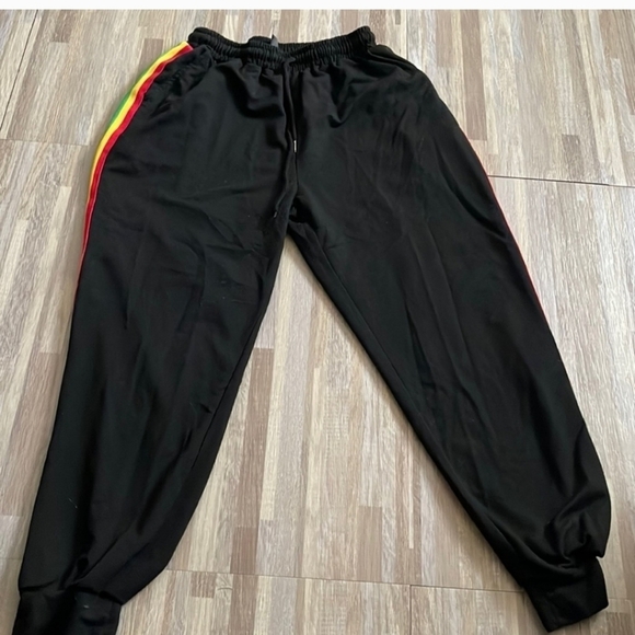 Shein Rainbow Drawstring Jogger large‎ 8/10 - Picture 2 of 7